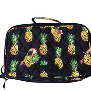 Vera Bradley Navy Pineapple Quilted Cosmetic Bag